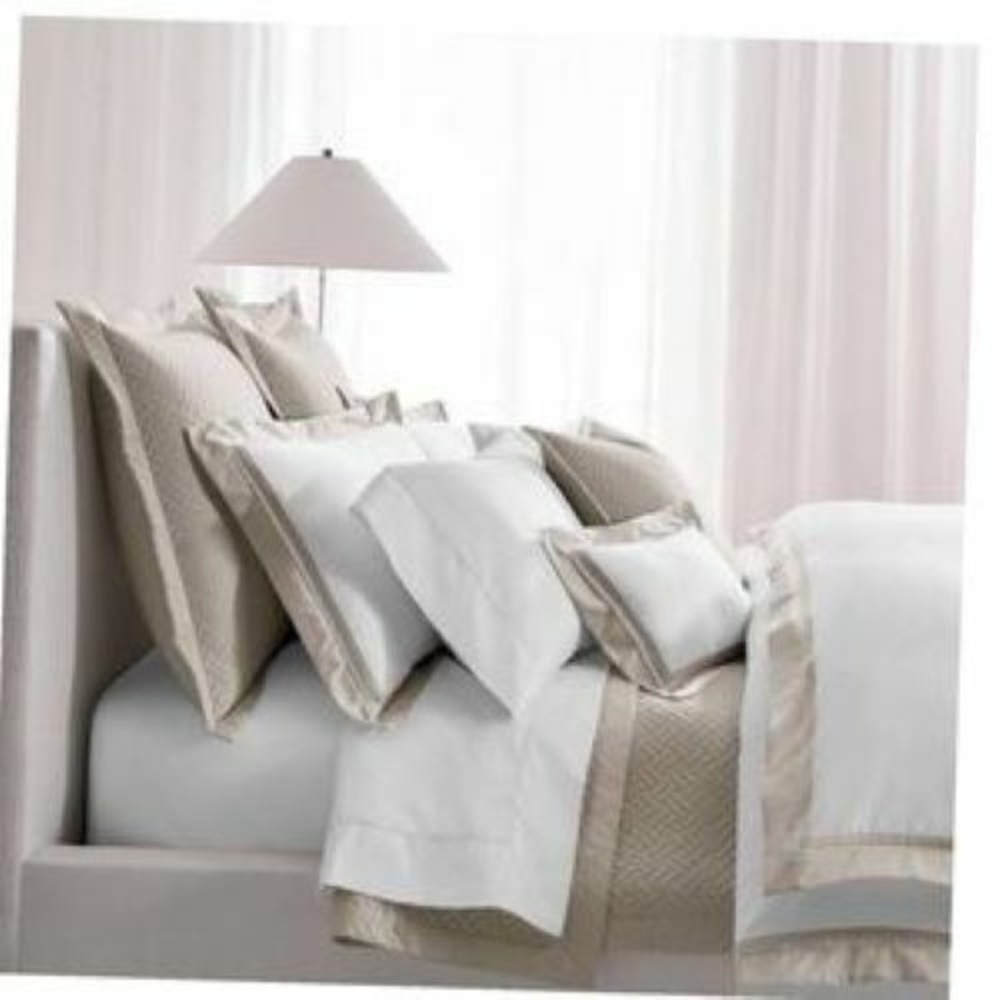 Ralph Lauren home Greenwich 300 Thread Count Sateen Euro Sham Vintage‎ Silver